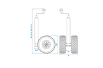 ProPlus 341508 pneimatiskais žokeja ritenis 300kg 48mm 660-870mm