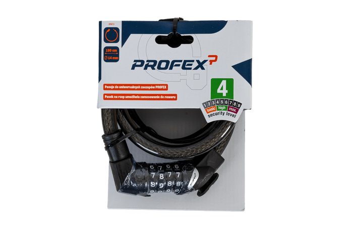 PROFEX 81613 velosipēda slēdzene ar kombināciju, 180 cm gara