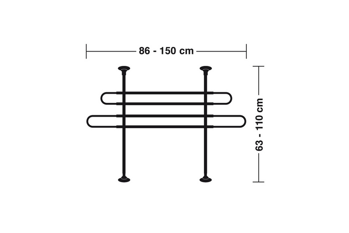 Bagāžas nodalījuma starpsiena LAMP GRG-1 suņu/bagāžas barjera 86-150cm