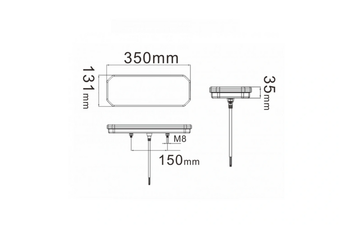 TruckLED L1949+L1950 aizmugurējo lukturu LED kabelis 0,45 m 6 funkcijas kreisajai+labajai