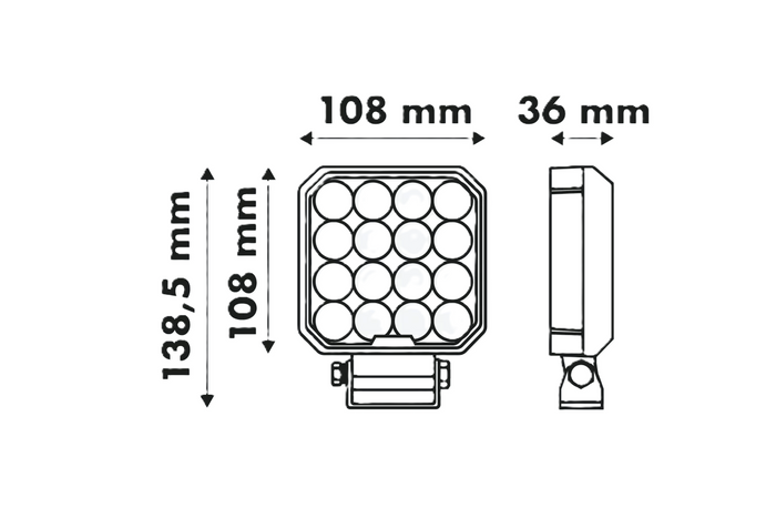 LED darba lampas atstarotājs LAYTZ LY7107 64xLED 6400lm kvadrātveida