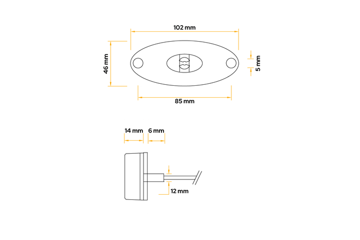 ASPÖCK FLATPOINT II LED marķierlampa, balta, universāla