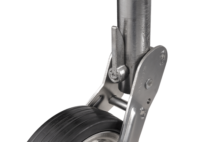 KNOTT ATK60 pastiprināts žokeja ritenis ar rokturi 350kg 60mm 785-1020mm