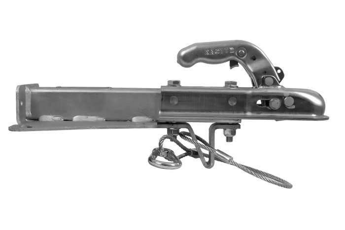 KNOTT KQ14-A+KZE7.5 lodveida sakabe 750 kg piekabei ar V veida jūgstieni