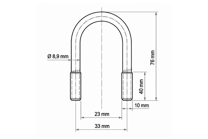 DROMET B tipa ovāla skava M10 23×76mm