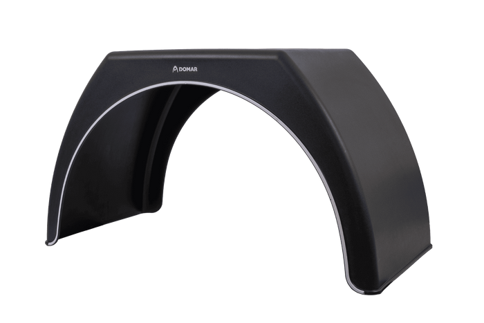 Dubultais spārns piekabei 15-16" DOMAR DK3120 plakana riteņu arka 1000/510mm ar baltu apmali